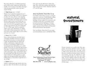 Natural Sweeteners Brochure