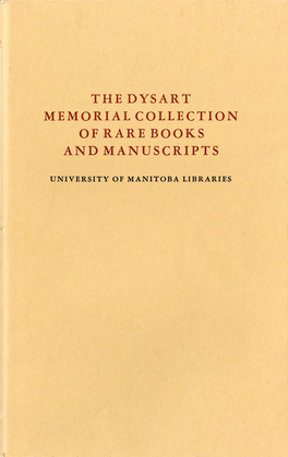 The Dysart Memorial Collection of Rare Books & Manuscripts