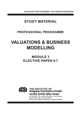 Paper 9.7: Valuations & Business Modelling