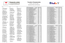 Travelers Championship Friday, June 25, 2021 Starting Times and Rounds