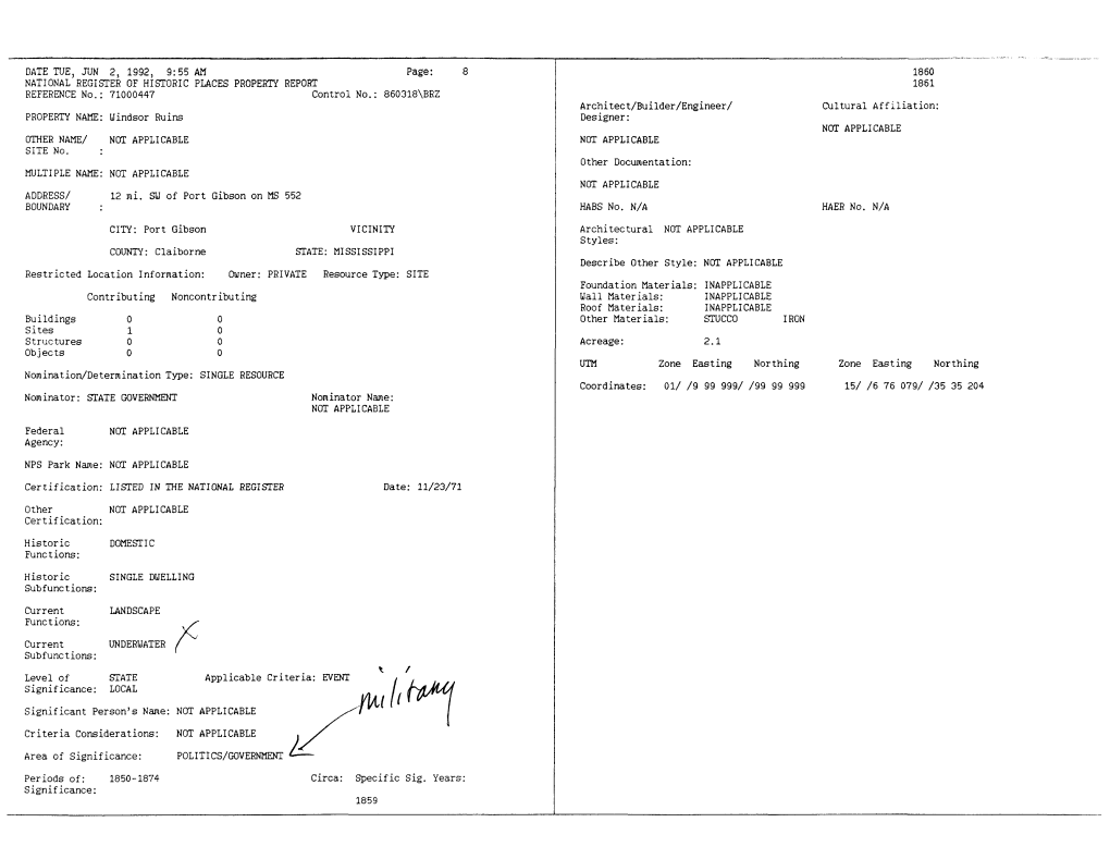 View National Register Nomination Form