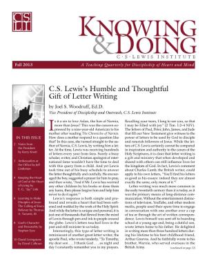 C.S. Lewis's Humble and Thoughtful Gift of Letter Writing