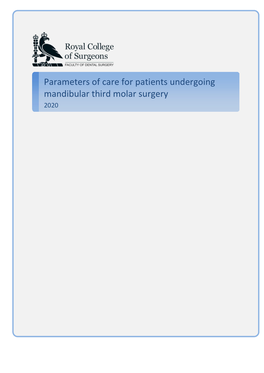 Parameters of Care for Patients Undergoing Mandibular Third Molar Surgery 2020