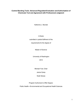 Control Banding Tools: Advanced Regulated Evaluation and Authorization of Chemicals Tool and Agreement with Professional Judgment