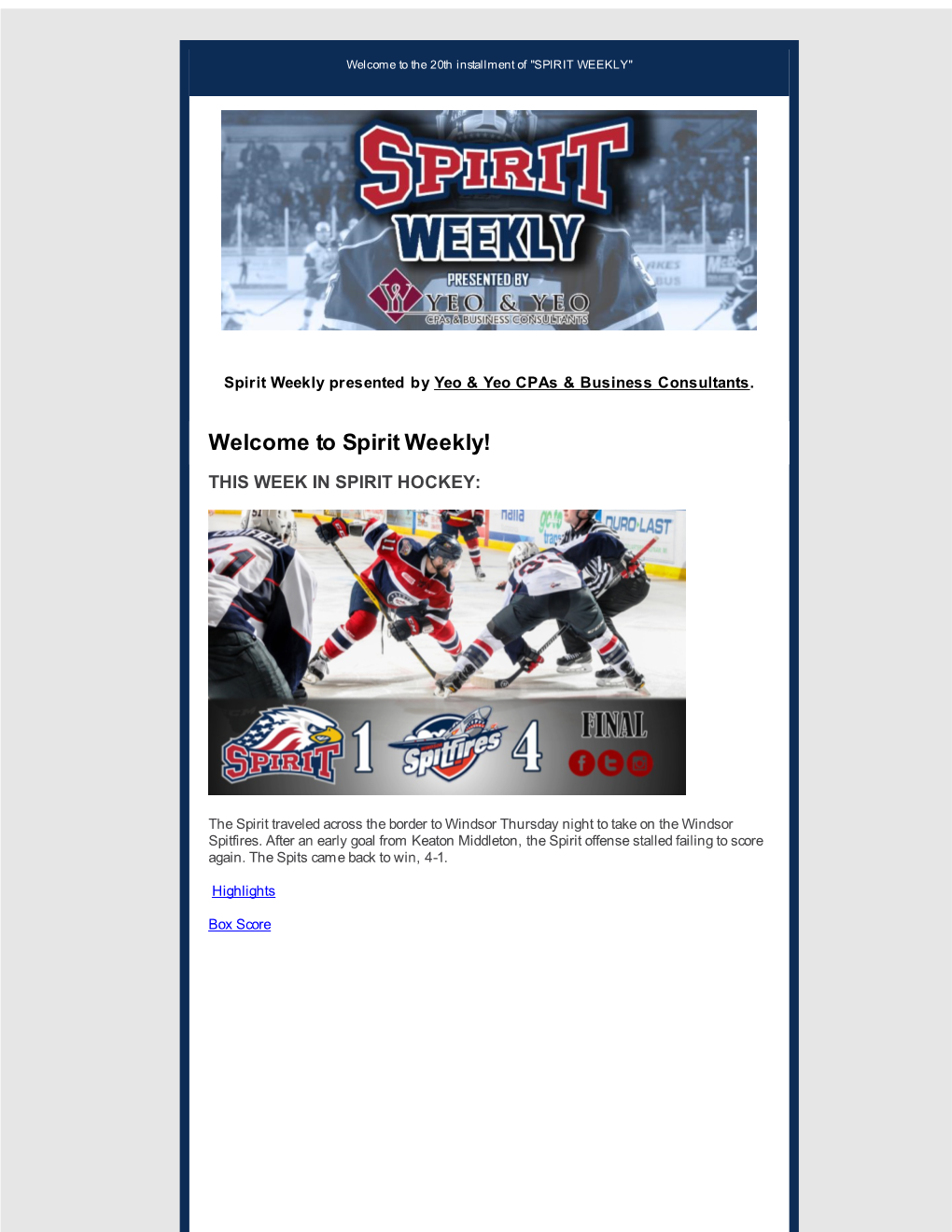 Welcome to Spirit Weekly!