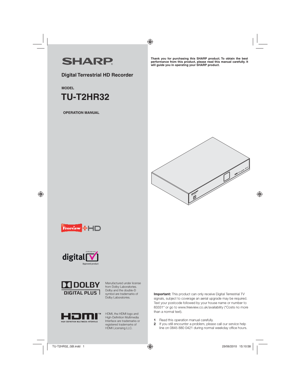 This Product Can Only Receive Digital Terrestrial TV Signals, Subject To