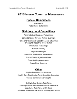 Interim Committee Memberships