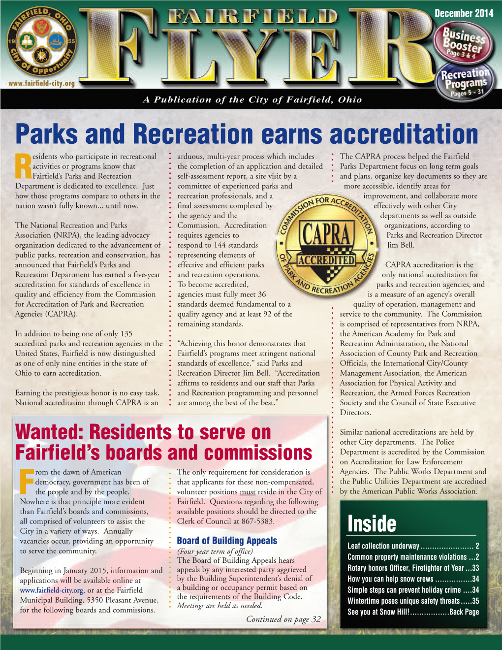 Parks and Recreation Earns Accreditation