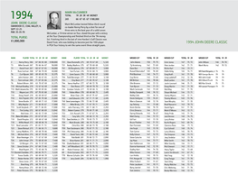 1994 JOHN DEERE CLASSIC in PGA Tour History to Win the Same Event Three Straight Years