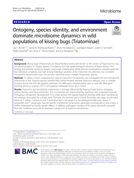 Ontogeny, Species Identity, and Environment Dominate Microbiome Dynamics in Wild Populations of Kissing Bugs (Triatominae) Joel J