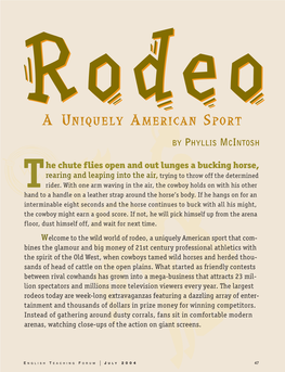 The Growth of Professional Rodeo the Making of A