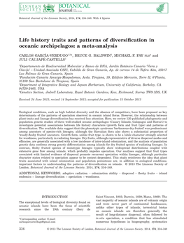 Life History Traits and Patterns of Diversification in Oceanic Archipelagos