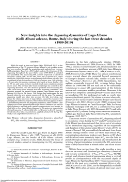 New Insights Into the Degassing Dynamics of Lago Albano (Colli Albani Volcano, Rome, Italy) During the Last Three Decades (1989-2019)