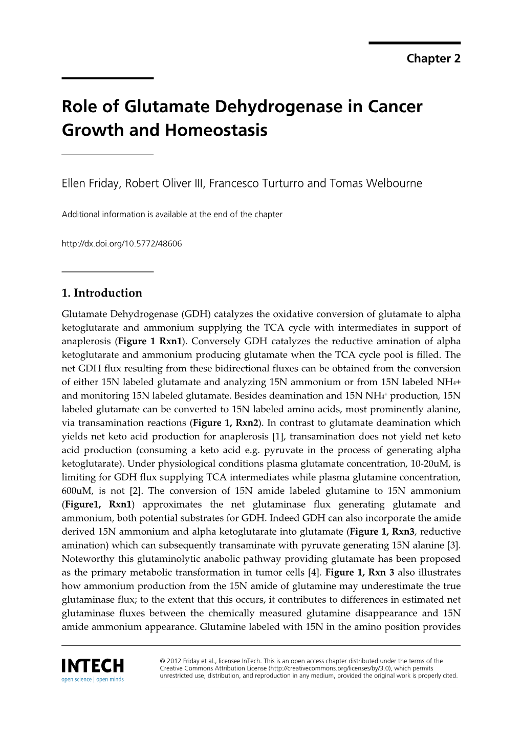 Role of Glutamate Dehydrogenase in Cancer Growth and Homeostasis