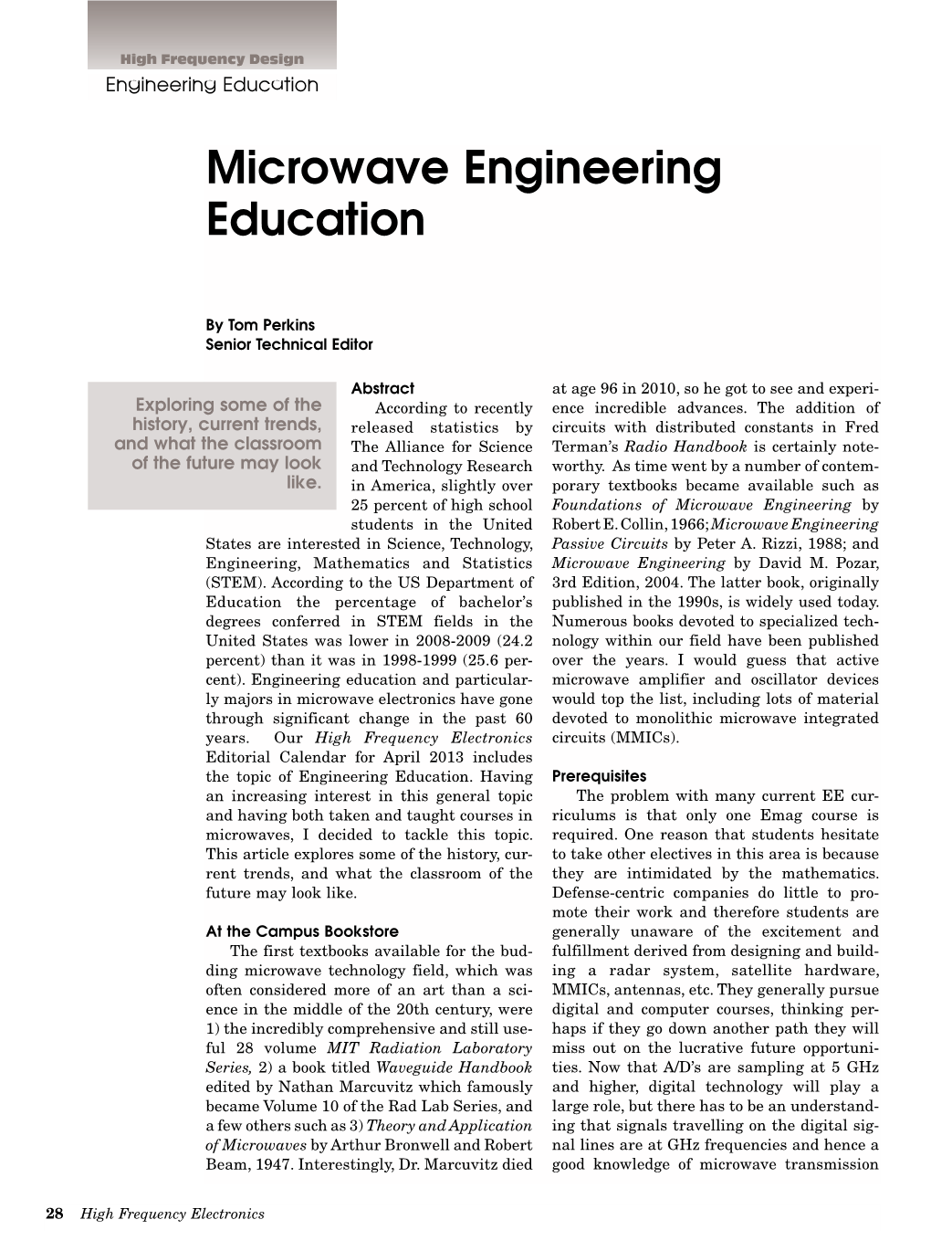 Microwave Engineering Education