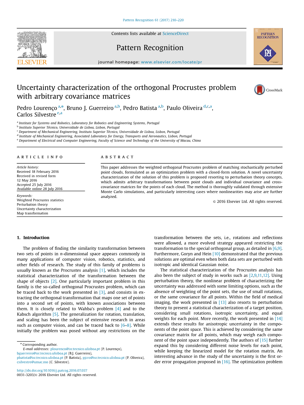 Uncertainty Characterization of the Orthogonal Procrustes Problem with Arbitrary Covariance Matrices