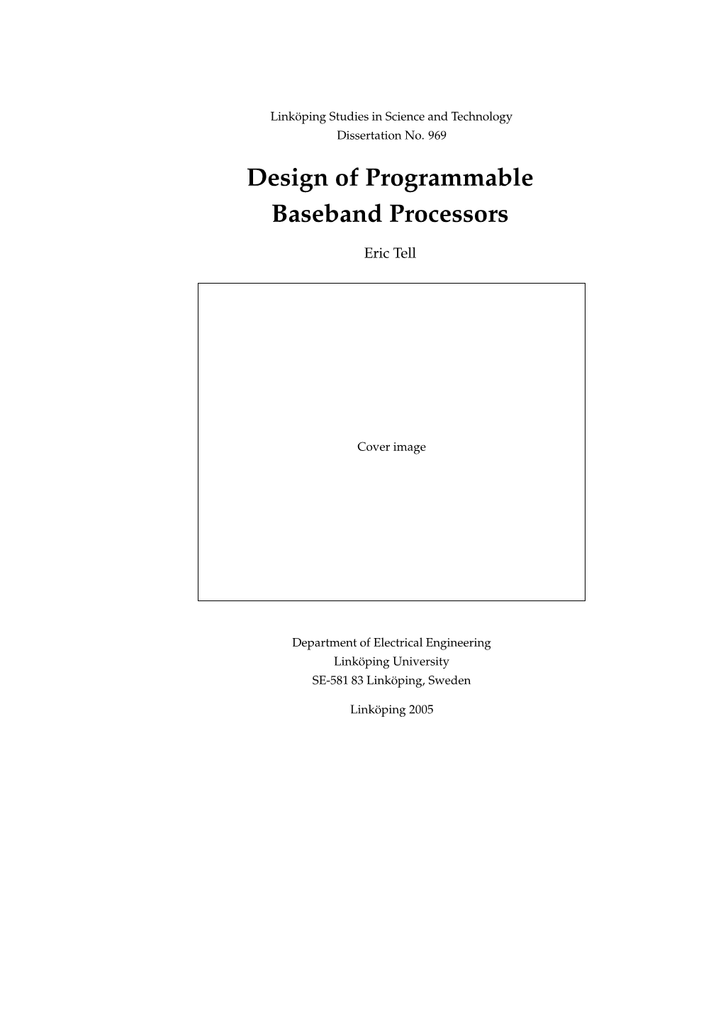 Design of Programmable Baseband Processors