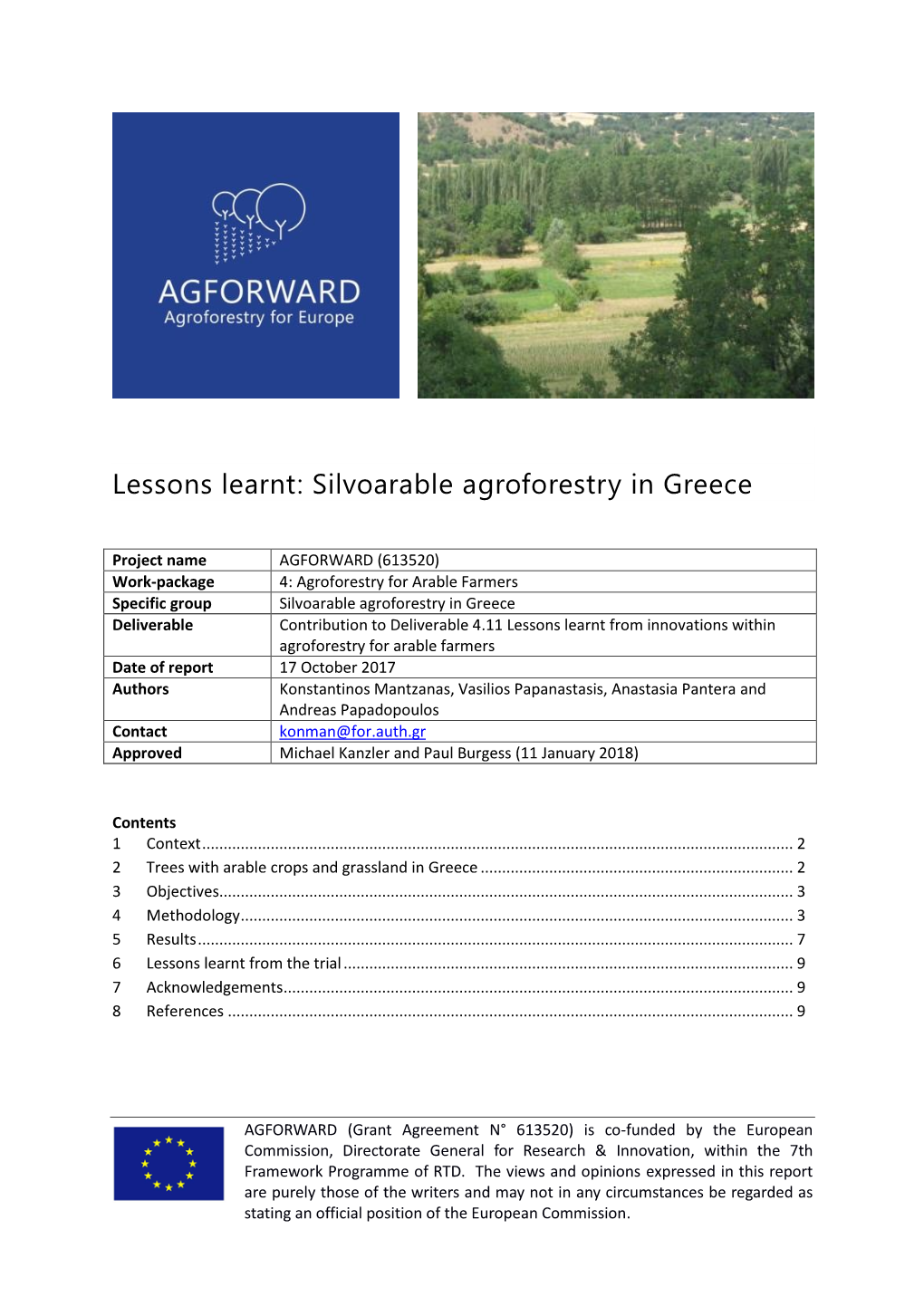 Lessons Learnt: Silvoarable Agroforestry in Greece