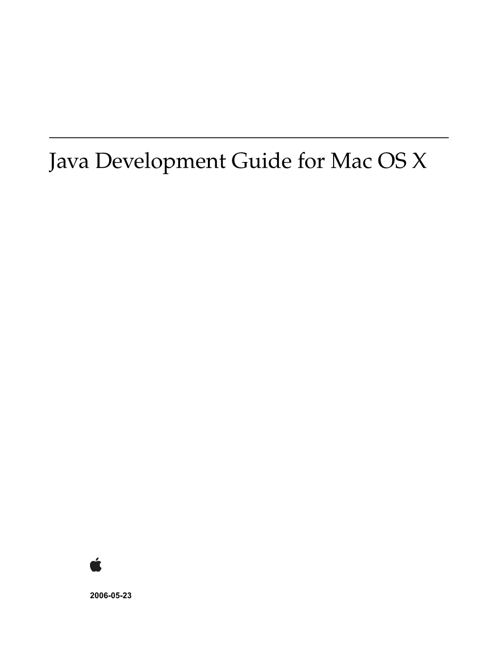 Java Development Guide for Mac OS X