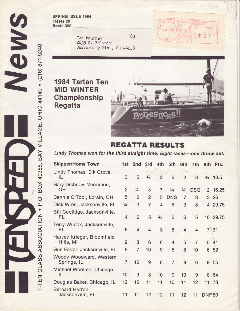 1984 Tartan Ten MID WINTER Championship Regatta