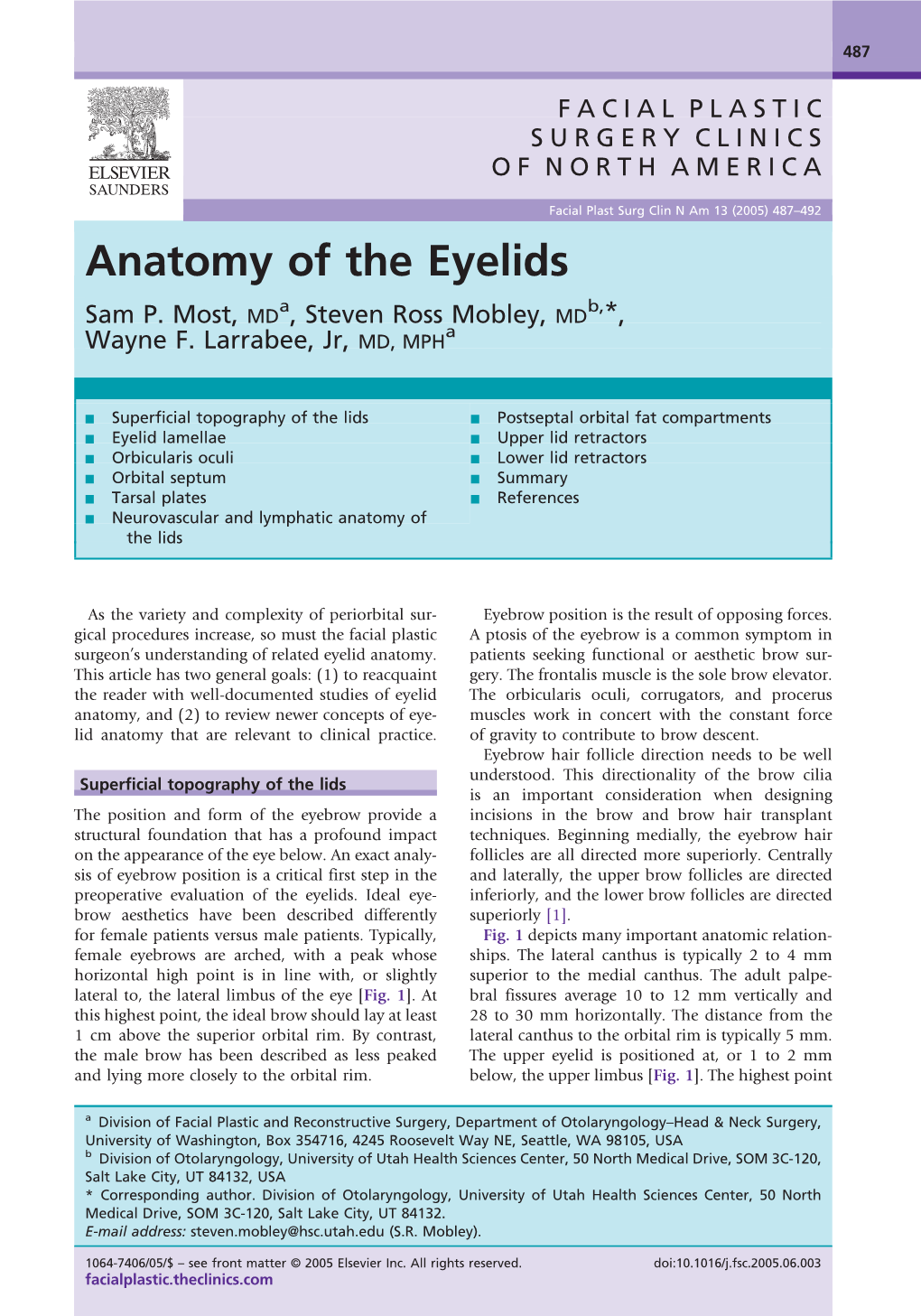 Anatomy of the Eyelids