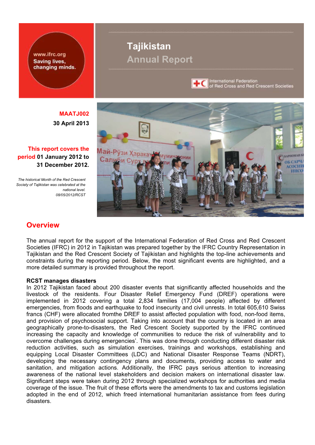 Tajikistan Annual Report