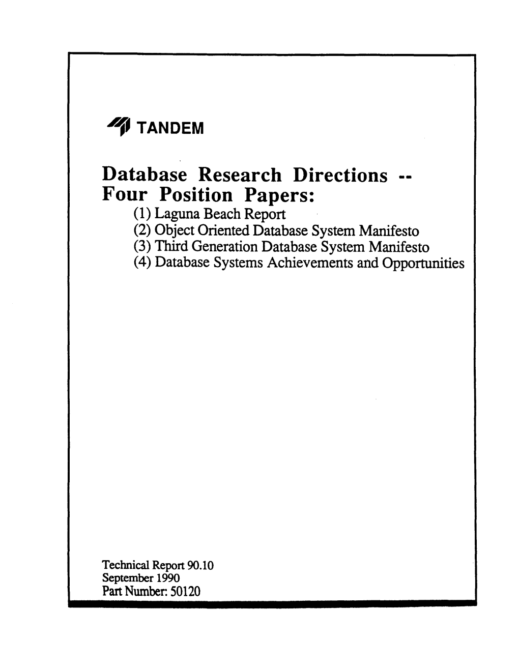 Laguna Beach Report (2) Object Oriented Database Systems