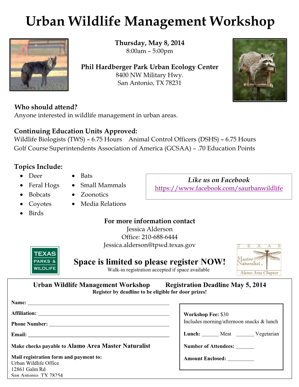 Urban Wildlife Management Workshop