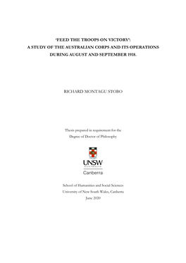 'Feed the Troops on Victory': a Study of the Australian