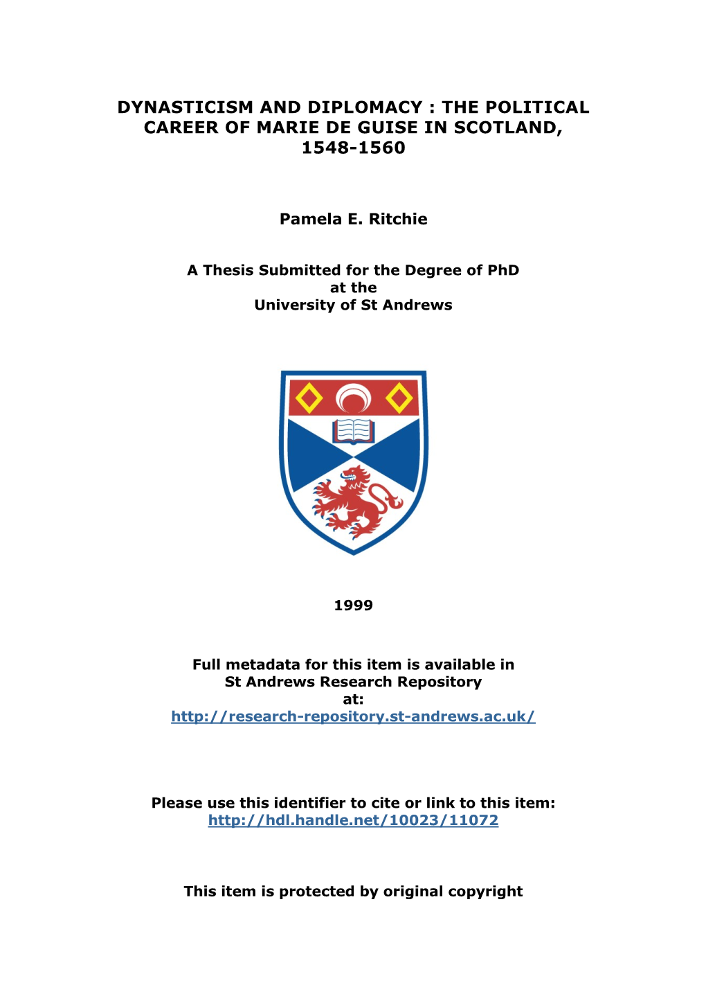 Pamela E. Ritchie PHD Thesis