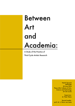 Between Art and Academia