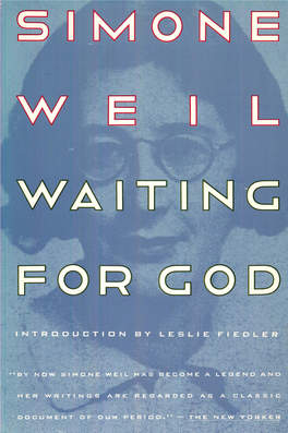 Waiting for God by Simone Weil