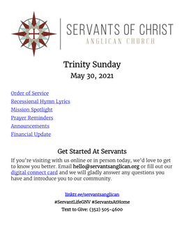 Trinity Sunday May 30, 2021