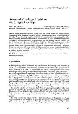 Automated Knowledge Acquisition for Strategic Knowledge