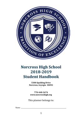 Norcross High School 2018-2019 Student Handbook