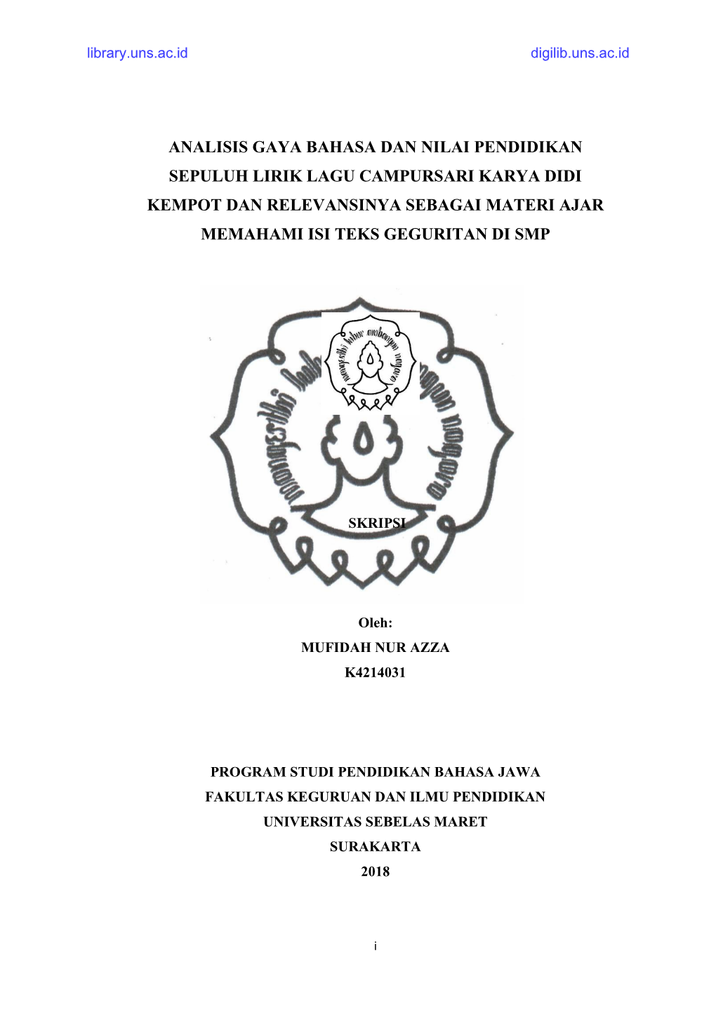 Analisis Gaya Bahasa Dan Nilai Pendidikan Sepuluh Lirik