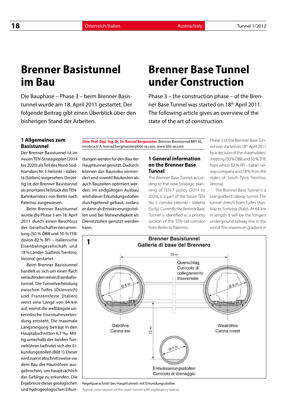 Brenner Basistunnel Im Bau Brenner Base Tunnel Under Construction