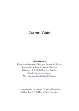 Cosmic Voids