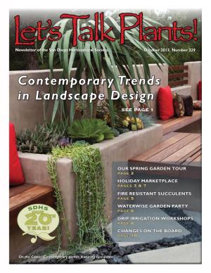 Contemporary Trends in Landscape Design See Page 1