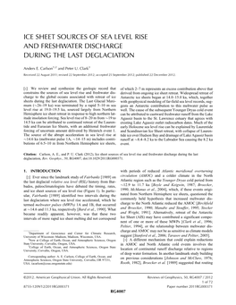 Ice Sheet Sources of Sea Level Rise and Freshwater Discharge During the Last Deglaciation