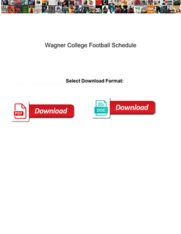 Wagner College Football Schedule