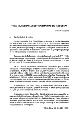 Tres Muestras Arquitectonicas De Arequipa