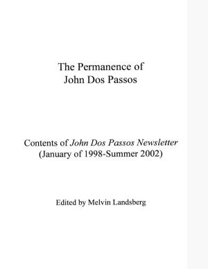 The Permanence of John Dos Passos