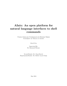 Ainix: an Open Platform for Natural Language Interfaces to Shell Commands