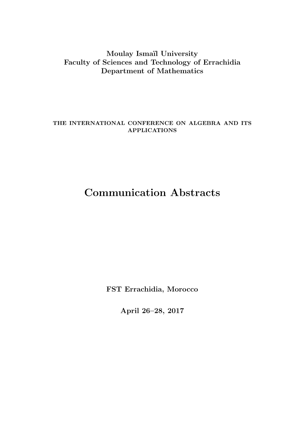 Communication Abstracts