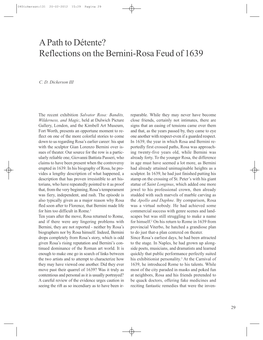 Reflections on the Bernini-Rosa Feud of 1639