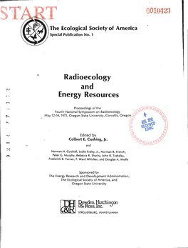 Radioecology and Energy Resources