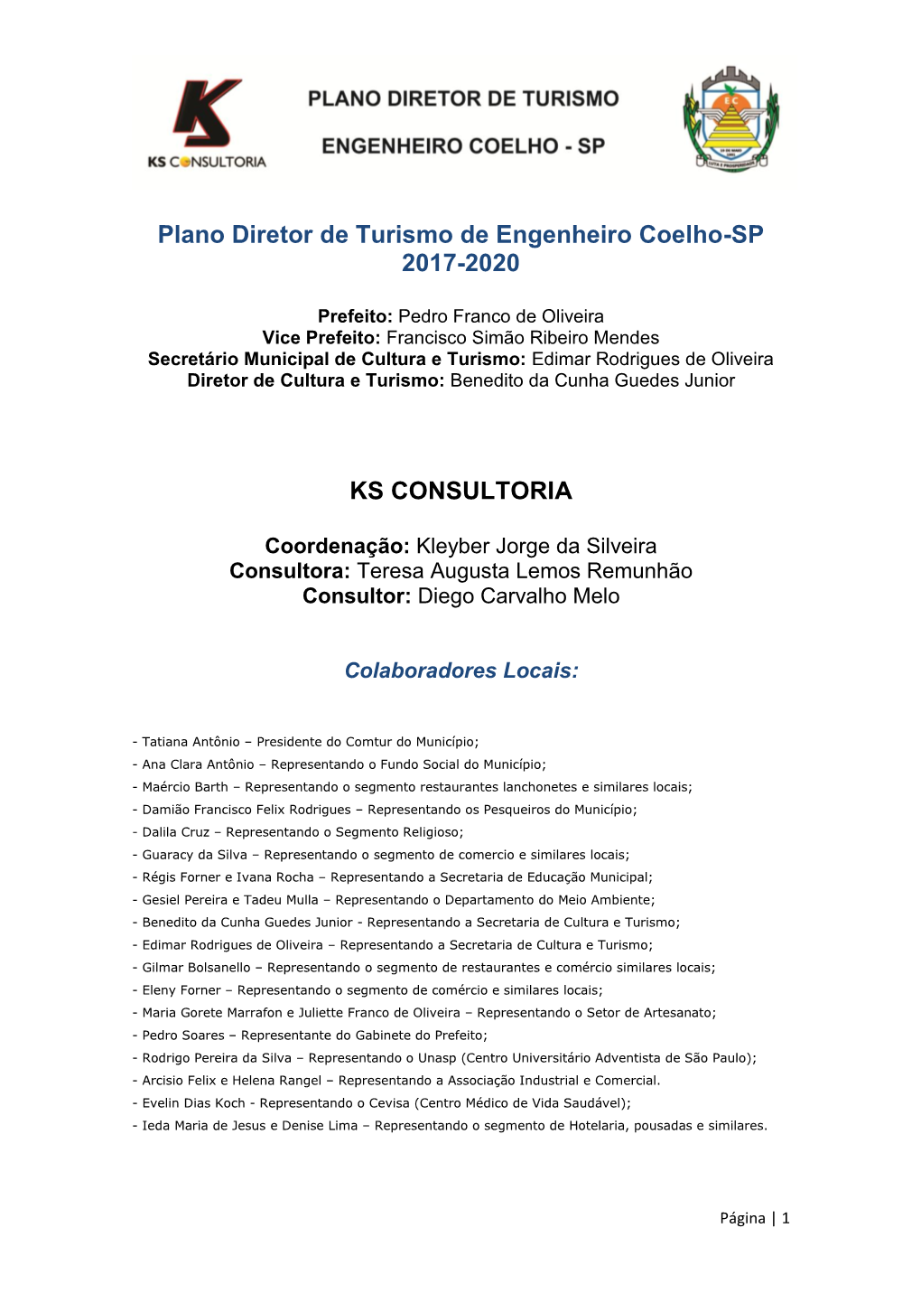 Plano Diretor De Turismo De Engenheiro Coelho-SP 2017-2020
