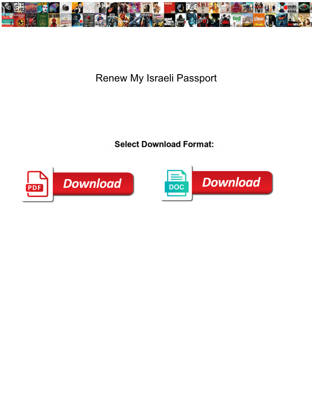 Renew My Israeli Passport