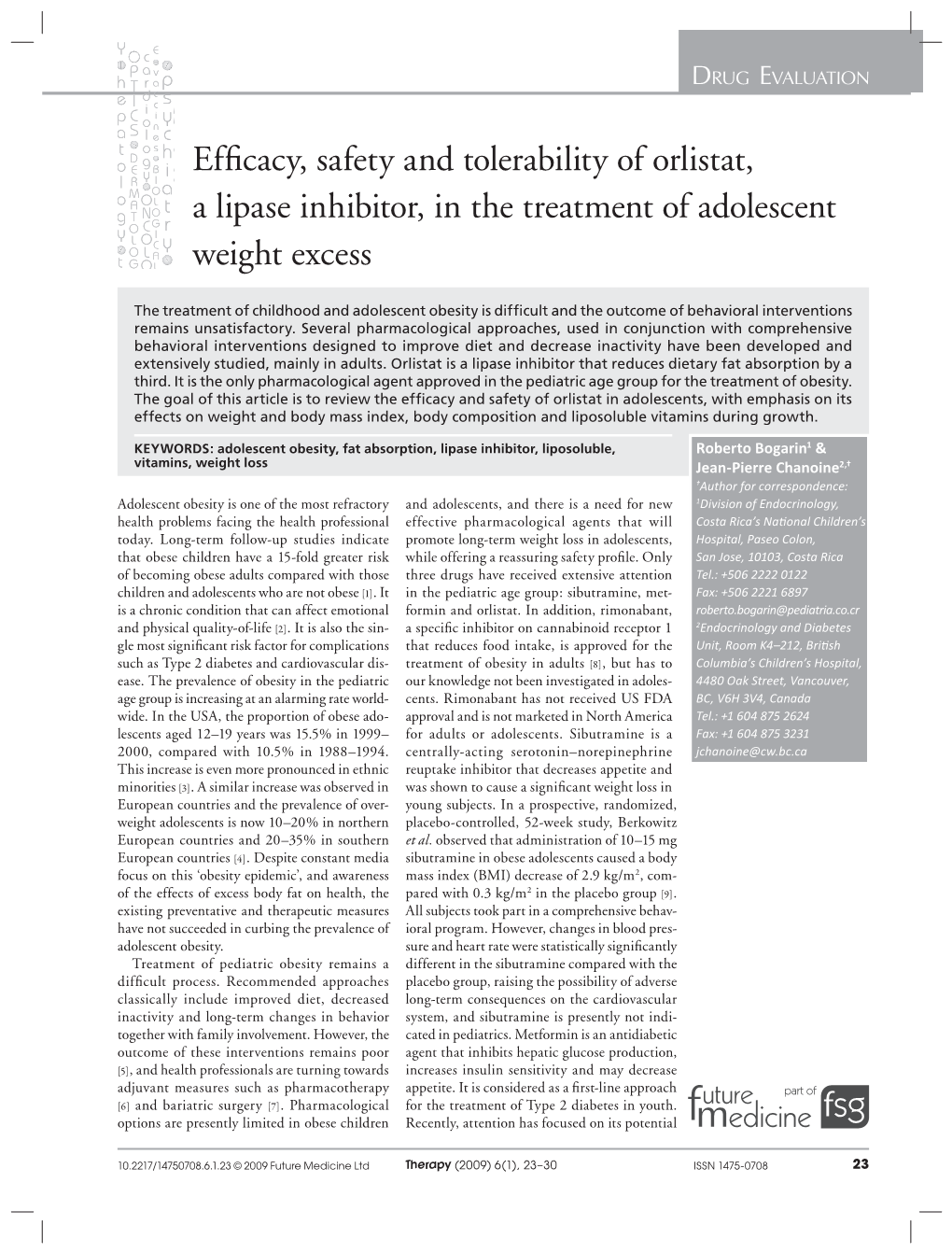 Efficacy, Safety and Tolerability of Orlistat, a Lipase Inhibitor, in The